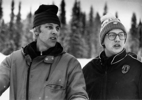 Kjell Ceder, Tord Lundgren
Svensk VM-uttagning på Lungre, det bör vara december 1989, av de fula glasögonen att döma. Jag jobbade åt tidningen Race på den tiden. Jag var med och startade Race. Den är min medresande fotograf som tjuvknäppt bilden.
