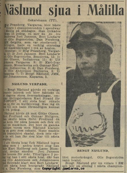 Bengt Näslund
Artikel i ÖP 29 juni 1953
